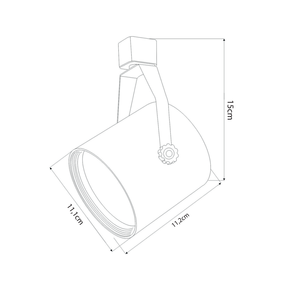 Spot para Trilho Nordecor Lille Preto AR111 Ø111x112x150mm 6860