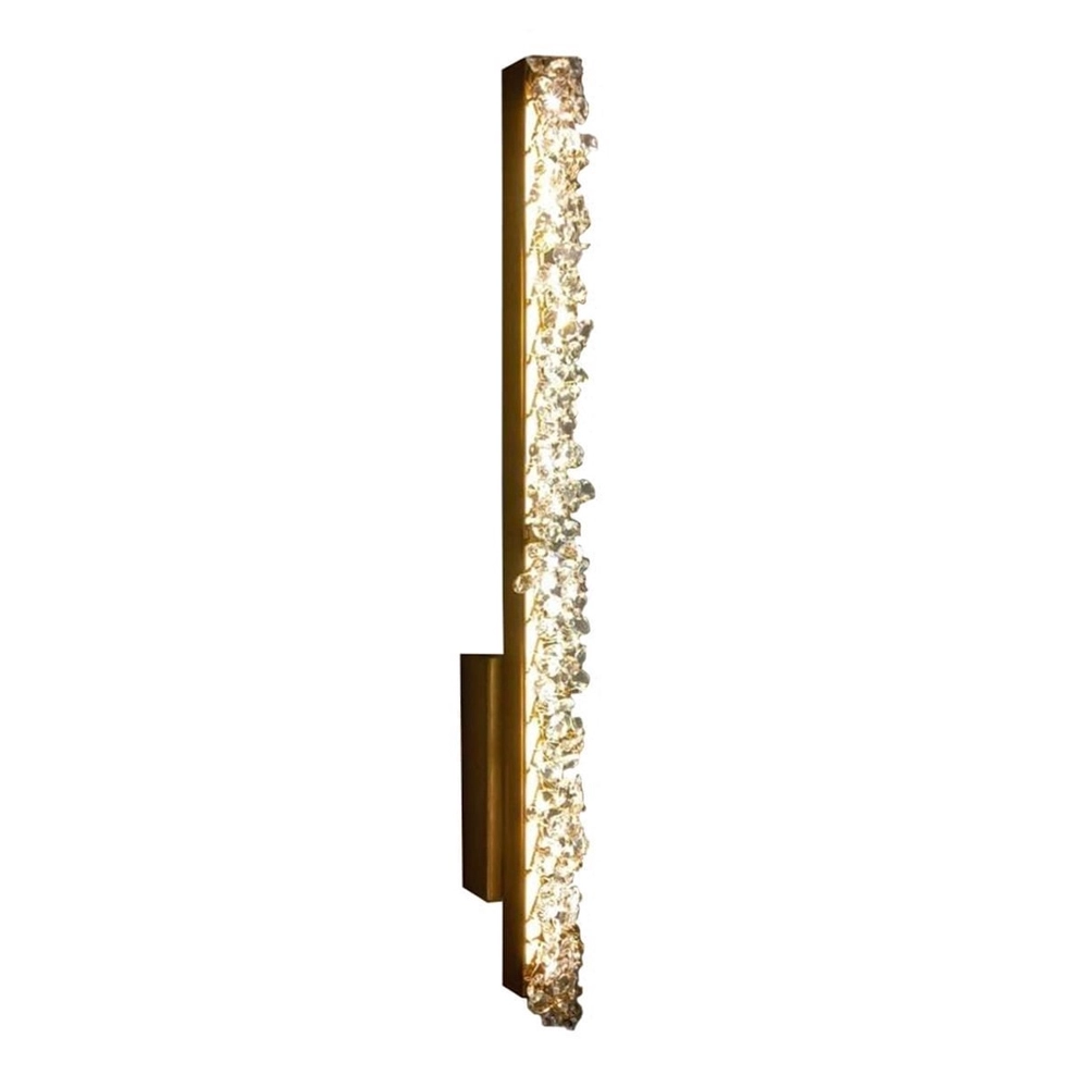 Arandela Artesanal Lampluz Stretto Alumínio e Cristal 12 watts 2700K 600x30mm 