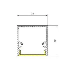 Sistema Usina Linear Sobrepor Polo (Somente Perfil) 35x32x1500mm 30690/1500