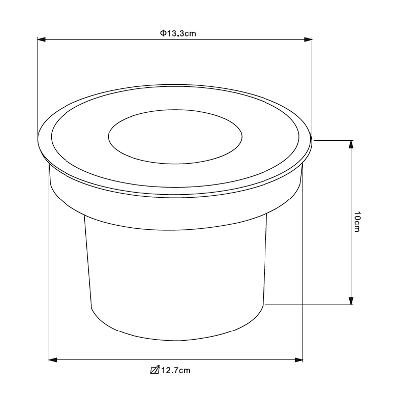 Embutido de Solo Nordecor Senf 20 watts 12° 2700K IP67 Preto Bivolt Ø133x100mm 6846