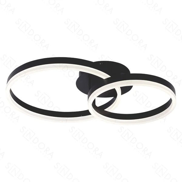 Plafon Sindora Alumínio Escovado Preto Acrílico 44 watts 3000K 4500K 6500K 300x400mm QX05329