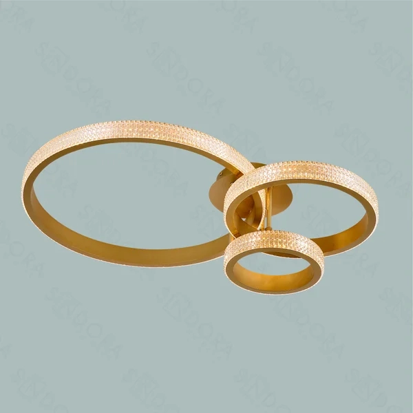 Plafon Sindora Metal Dourado Acrílico 62 watts 3000K 180x500x720mm DCX02881