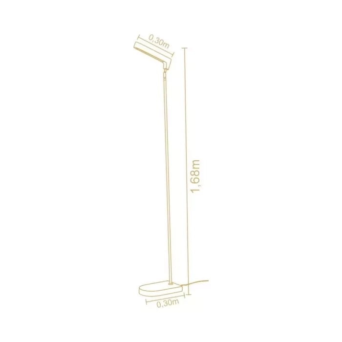 Luminária de Piso Madelustre Tucano Metal Champagne e Madeira Natural 4,2 watts 3000K 1680x360mm 3392NA