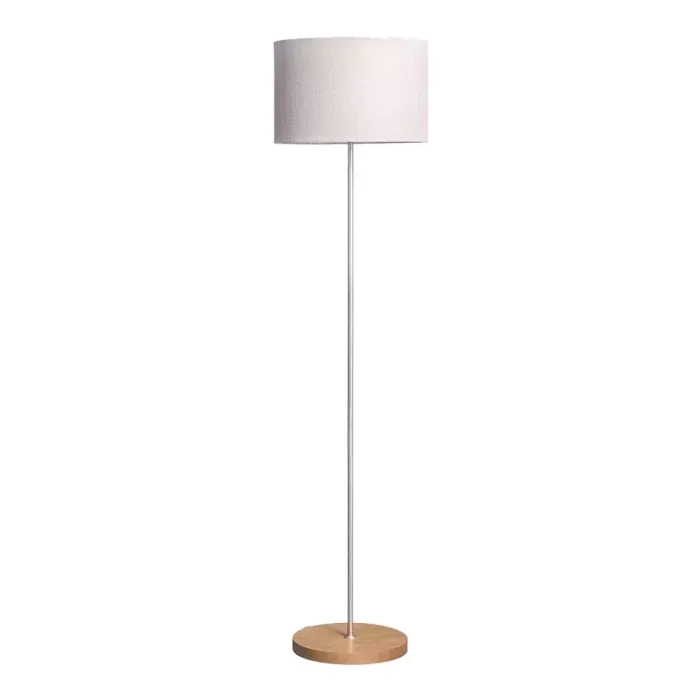 Coluna Madelustre Slim Metal Champagne Cúpula Linho Cru 1L E27 Ø380x1540mm 3352