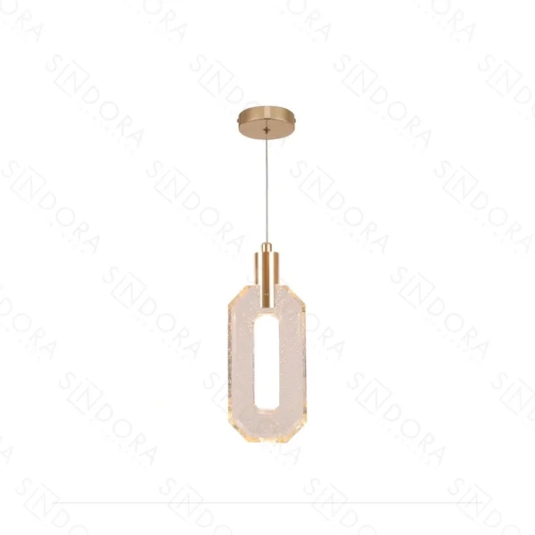 Pendente Sindora Metal Dourado Cristal 5 watts 3000K Ø100x240mm DCD02212