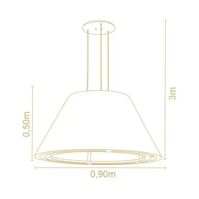 Pendente Madelustre Catedral Rio Madeira Natural e Tecido Robust 1L E27 Ø900mm 3416NA/92

