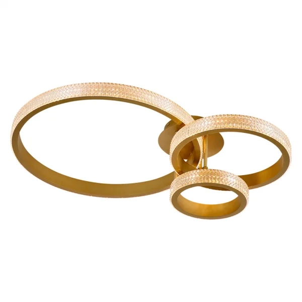 Plafon Sindora Metal Dourado Acrílico 62 watts 3000K 180x500x720mm DCX02881