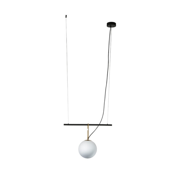 Pendente +Luz Berlock Metal e Vidro Bronze e Preto 1L E27 550x383mm PE-112/1.55BROPT