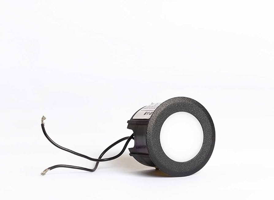 Balizador Interlight Coin Preto Redondo 0,3 watts 2700K IP65 Bivolt Ø50x23mm 3971