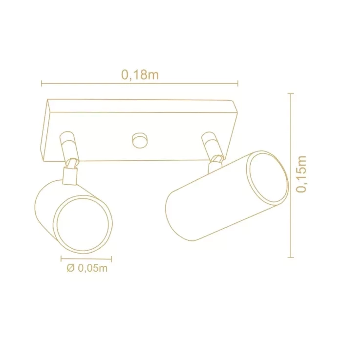 Spot Direcional Madelustre Point Mini Dicróica 150x180mm 3248