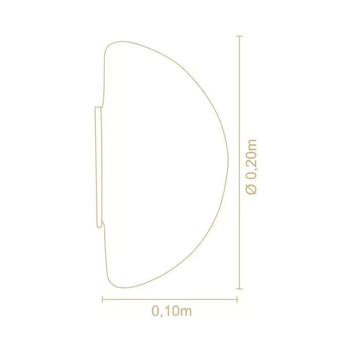 Arandela Madelustre Cogumelo Vidro Leitoso Brilho 1L G9 Ø200x100mm 3233