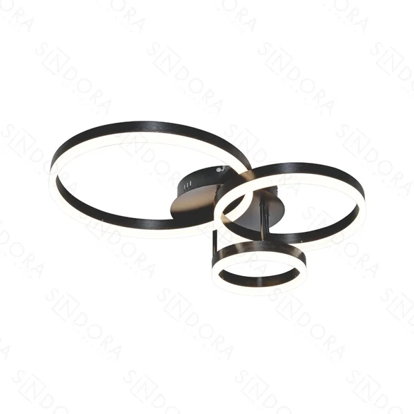 Plafon Sindora Metal Preto e Acrílico 56 watts 3000K Ø200x300x400mm QX05360