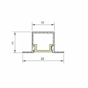 Sistema Usina Linear Embutir Ken (Somente Perfil) 22x11x1000mm 30855/1000