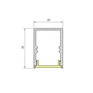 Sistema Usina Linear Sobrepor Gold (Somente Perfil) 35x23x2500mm 30800/2500