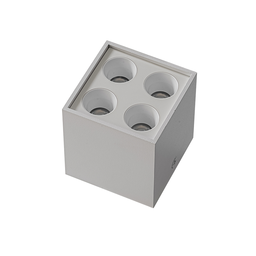 Spot Sobrepor Nordecor Downlight Powerus 4 Focos 8 watts 4000K Branco IRC90 35° Bivolt 71x71x66mm 6808
