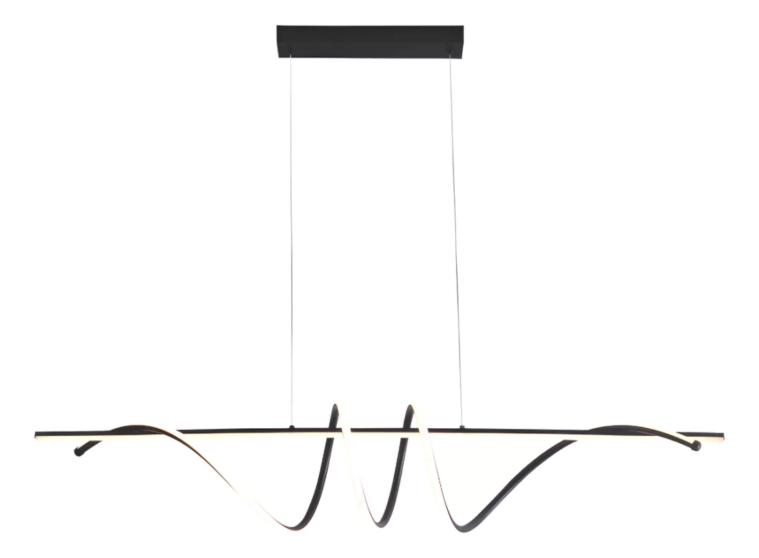 Pendente Sindora Metal Preto e Silicone 72 watts 3000K Ø200x1200mm QD05375