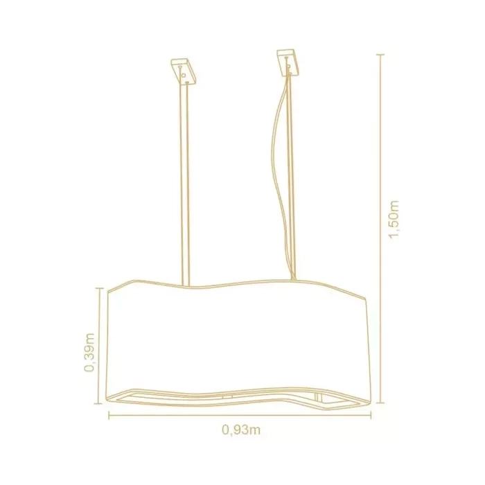 Pendente Madelustre Copan Madeira Natural e Tecido Boucle 4L E27 930x390mm 3419NA/88