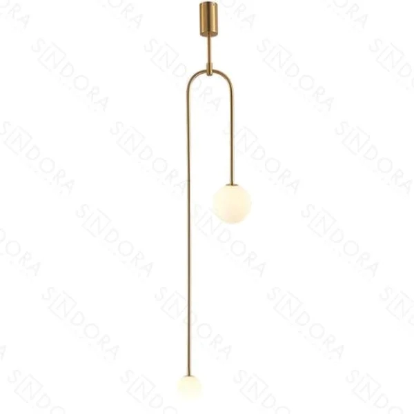 Pendente Sindora 2L G9 Metal Bronze e Vidro Branco 1220x250mm DCD04173