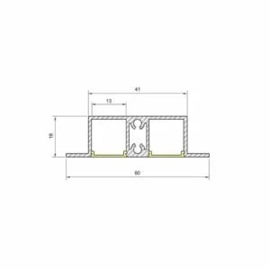 Sistema Linear Usina Embutir Hybrid (Somente Perfil) 185x60x1000mm 30770/1000