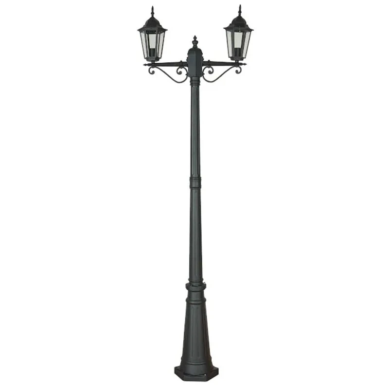 Poste Biancoluce Nice Alumínio Injetado e Vidro Preto 2L E27 2100mm PC204/2