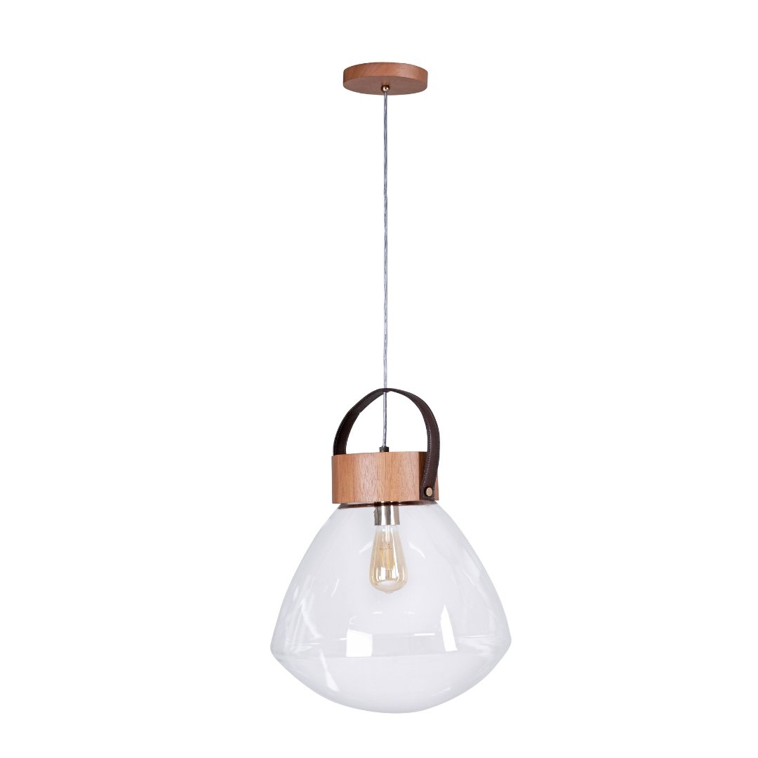 Pendente Madelustre Lampadari Grande Madeira Castanho 1L E27 Ø390mm 2836CT/94
