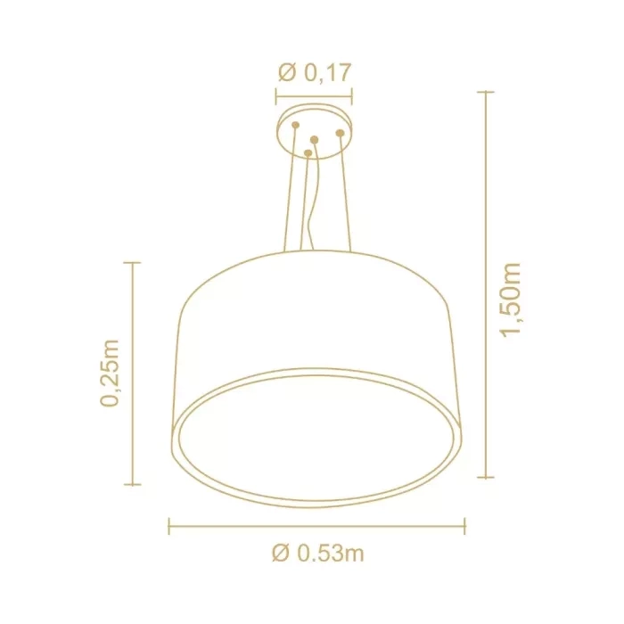 Pendente Madelustre Navi c/ Cabo de Aço 4L E27 Ø530mm 2634