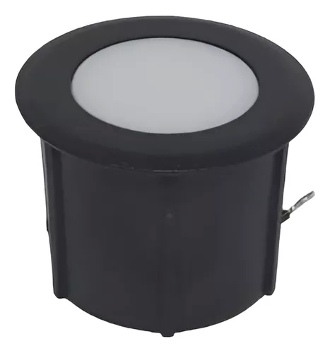 Balizador Interlight Coin Preto Redondo 0,3 watts 2700K IP65 Bivolt Ø50x23mm 3971