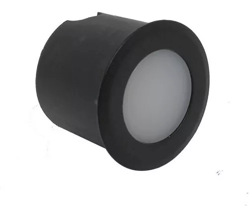 Balizador Interlight Coin Preto Redondo 0,3 watts 2700K IP65 Bivolt Ø50x23mm 3971
