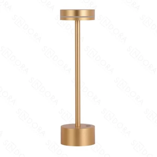 Abajur Sindora com USB Dourado 2 watts 3000K 4000K 6000K Dimerizável Ø80x310mm DCT02960