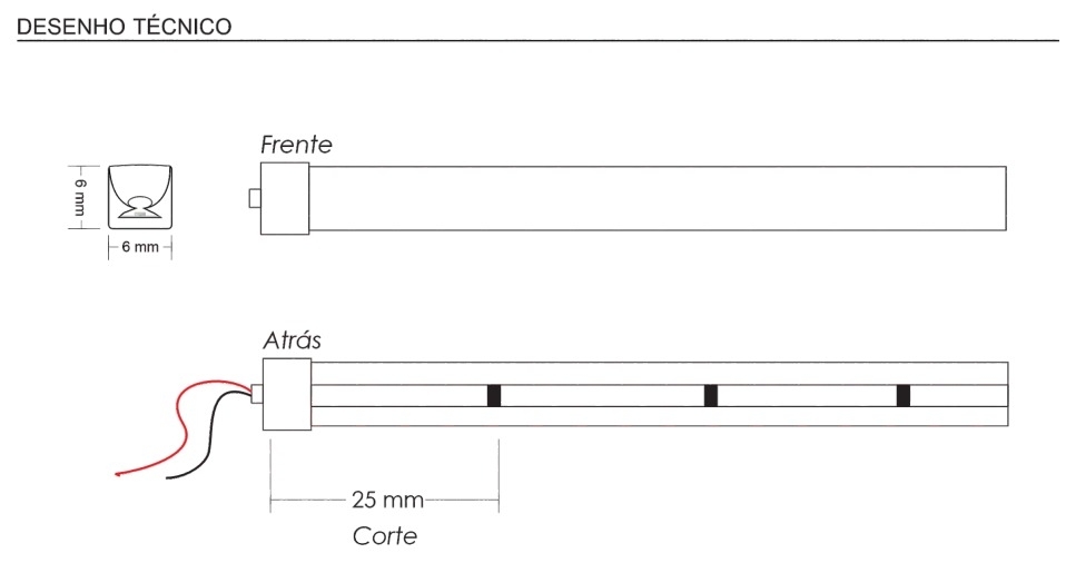 MiniNeon Flex Alpertone 6x6mm 2700K 8w/mt 24V 240 leds/mt IP65 (Rolo 25 metros) 011502

