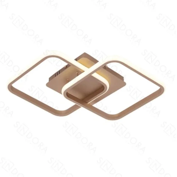 Plafon Sindora Metal Dourado e Silicone 38 watts 3000K 4500K 6000K 400x400X75mm QX05460