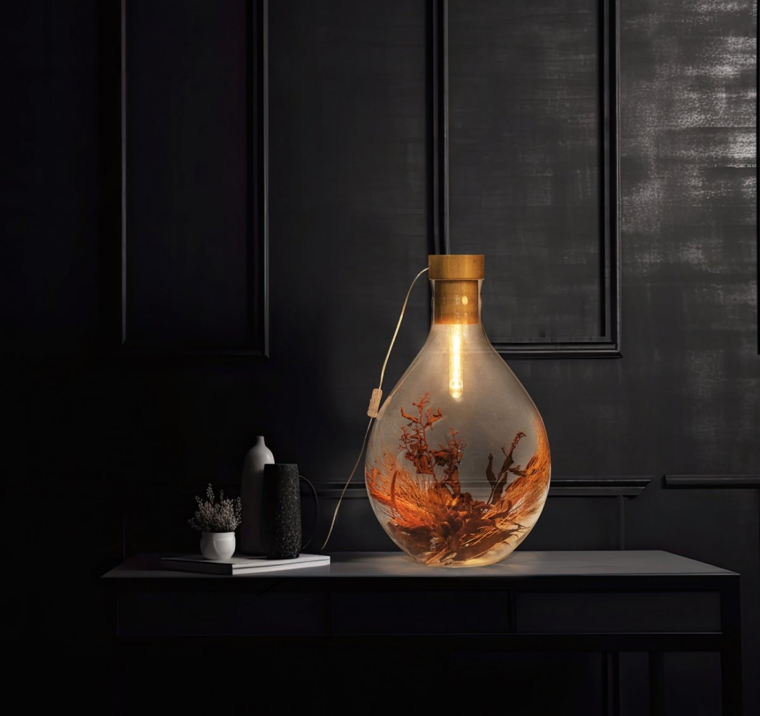Abajur Madelustre Garrafão Grande Vidro Transparente 1L E27 Ø400x600mm 3301