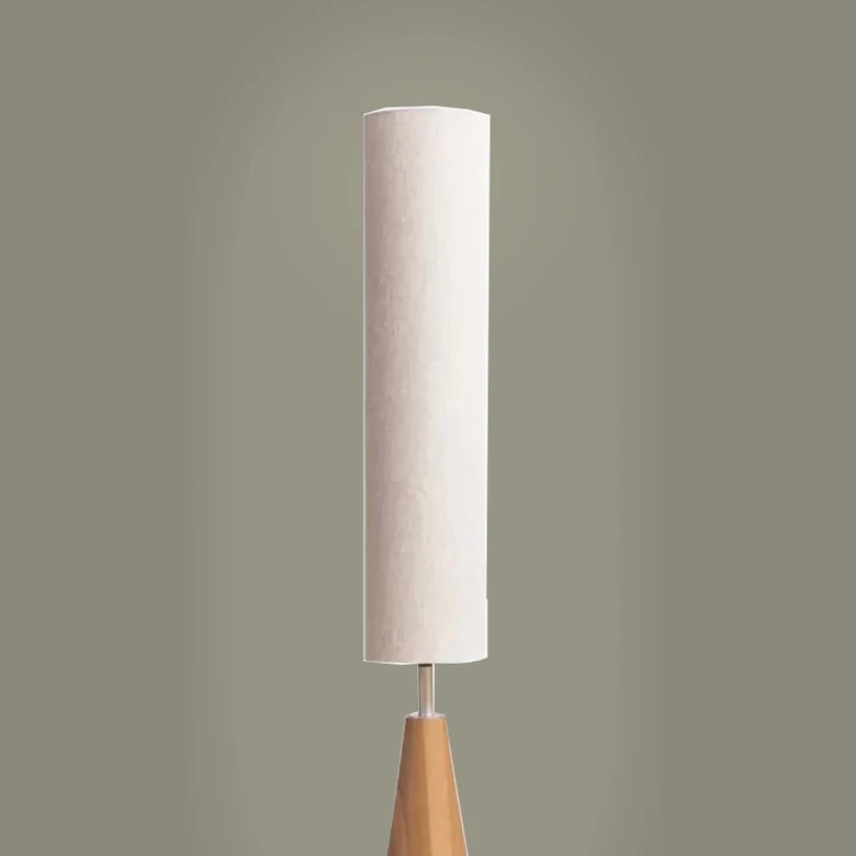 Luminária de Piso Madelustre Esbelto Madeira Castanho e Cúpula Linho Cru 1L GU10 1500mm 3338CT