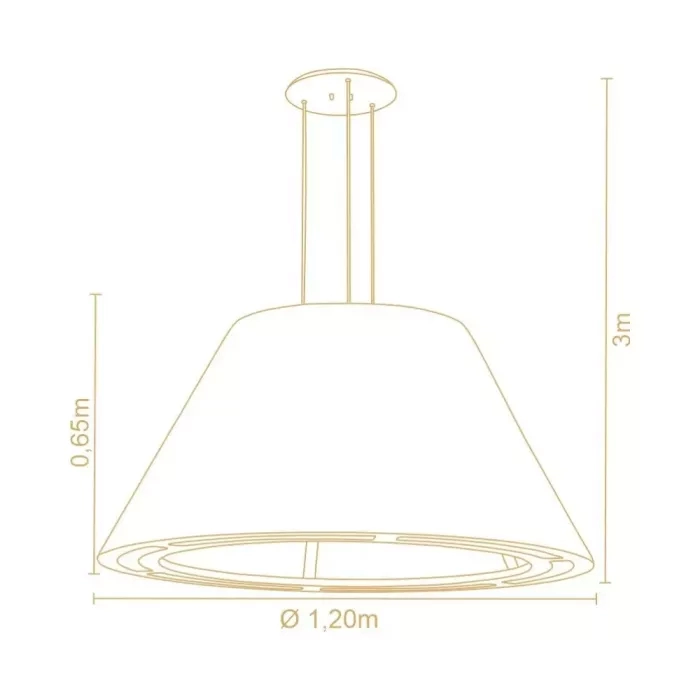 Pendente Madelustre Catedral Rio Madeira Natural e Tecido Robust 1L E27 Ø1200mm 3417NA/92