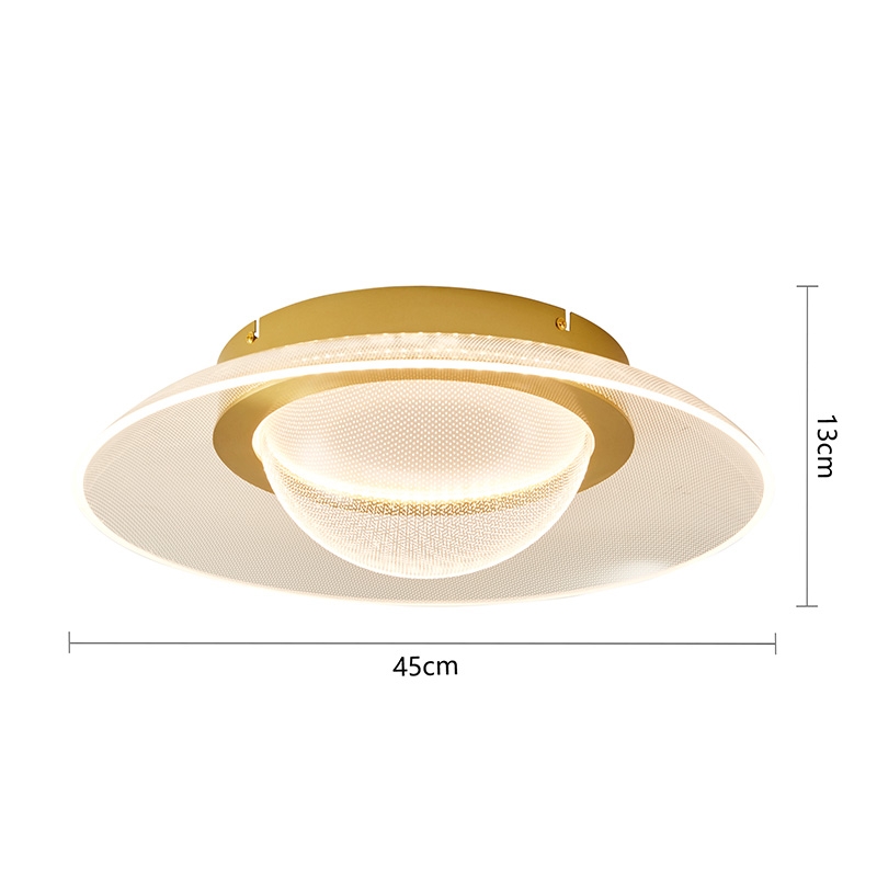 Plafon Nordecor Arki 30 watts 2700K Dourado Fosco Ø450x130mm 2962