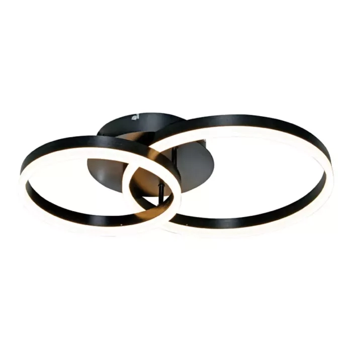 Plafon Sindora Alumínio Escovado Preto Acrílico 44 watts 3000K 300x400mm DCX03226