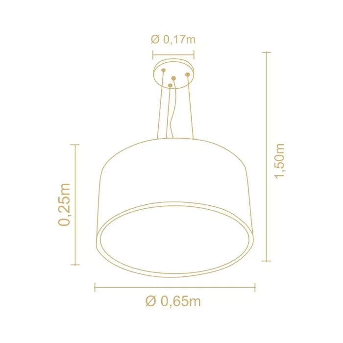 Pendente Madelustre Navi c/ Cabo de Aço 5L E27 Ø650mm 3095