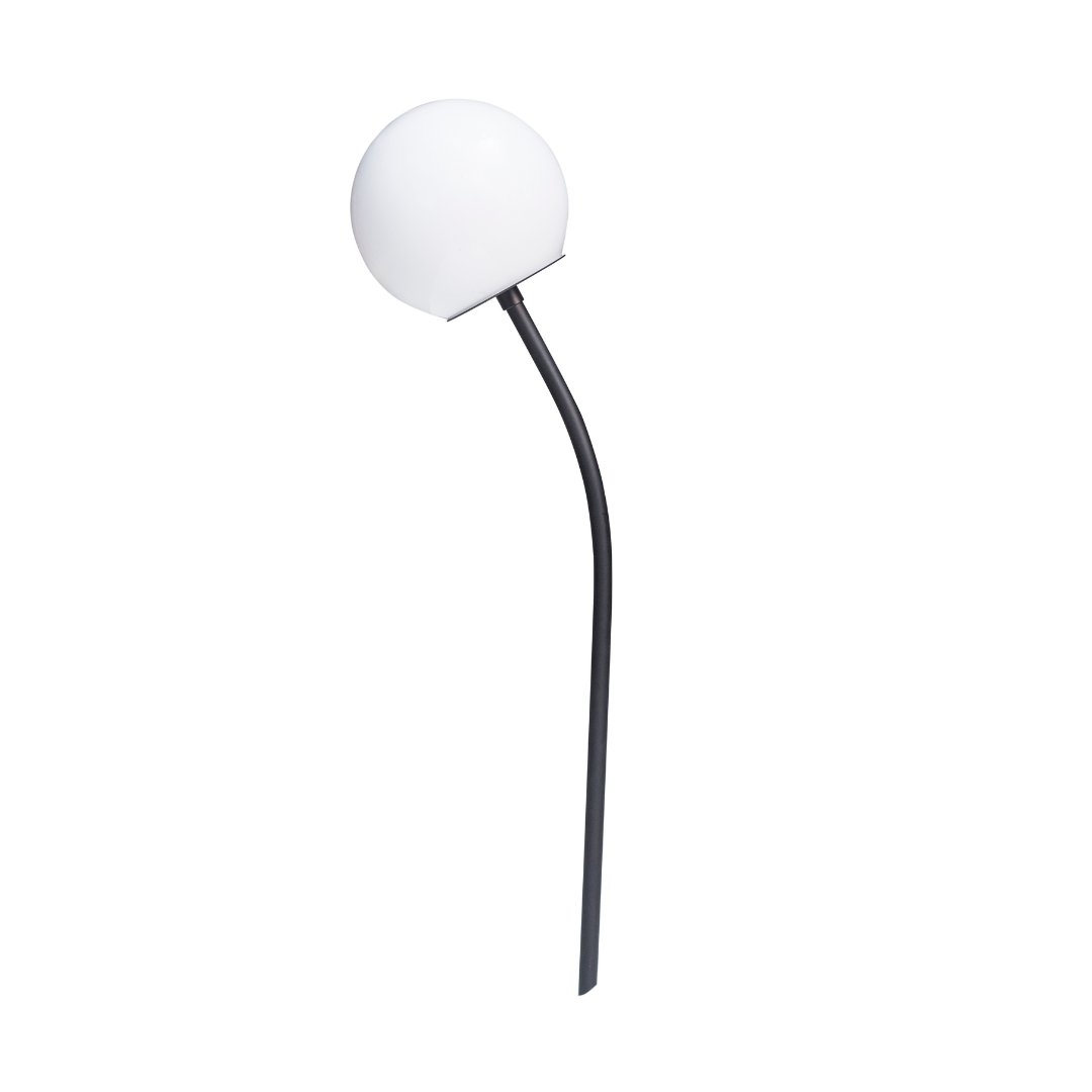Espeto Madelustre Fiore Esphera Metal Preto e Vidro Leitoso Ø150mm 3228PT 