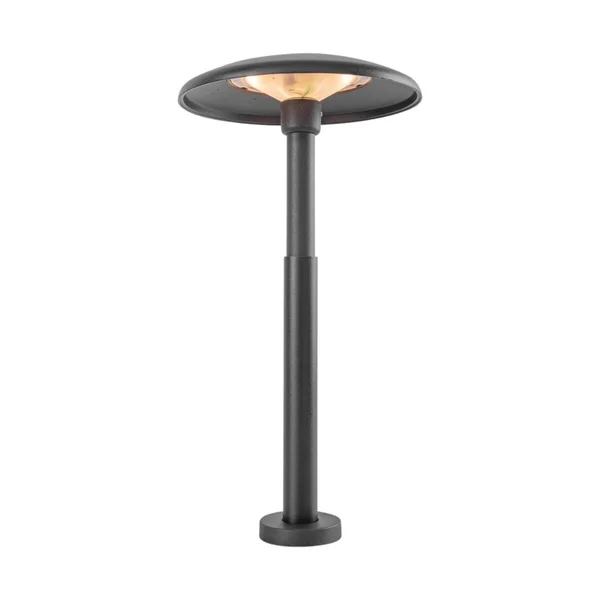 Poste Balizador Interlight Pilz Preto 8 watts IRC90 IP65 2700K Bivolt Ø180mm Altura Regulável  900-1435mm 7382
