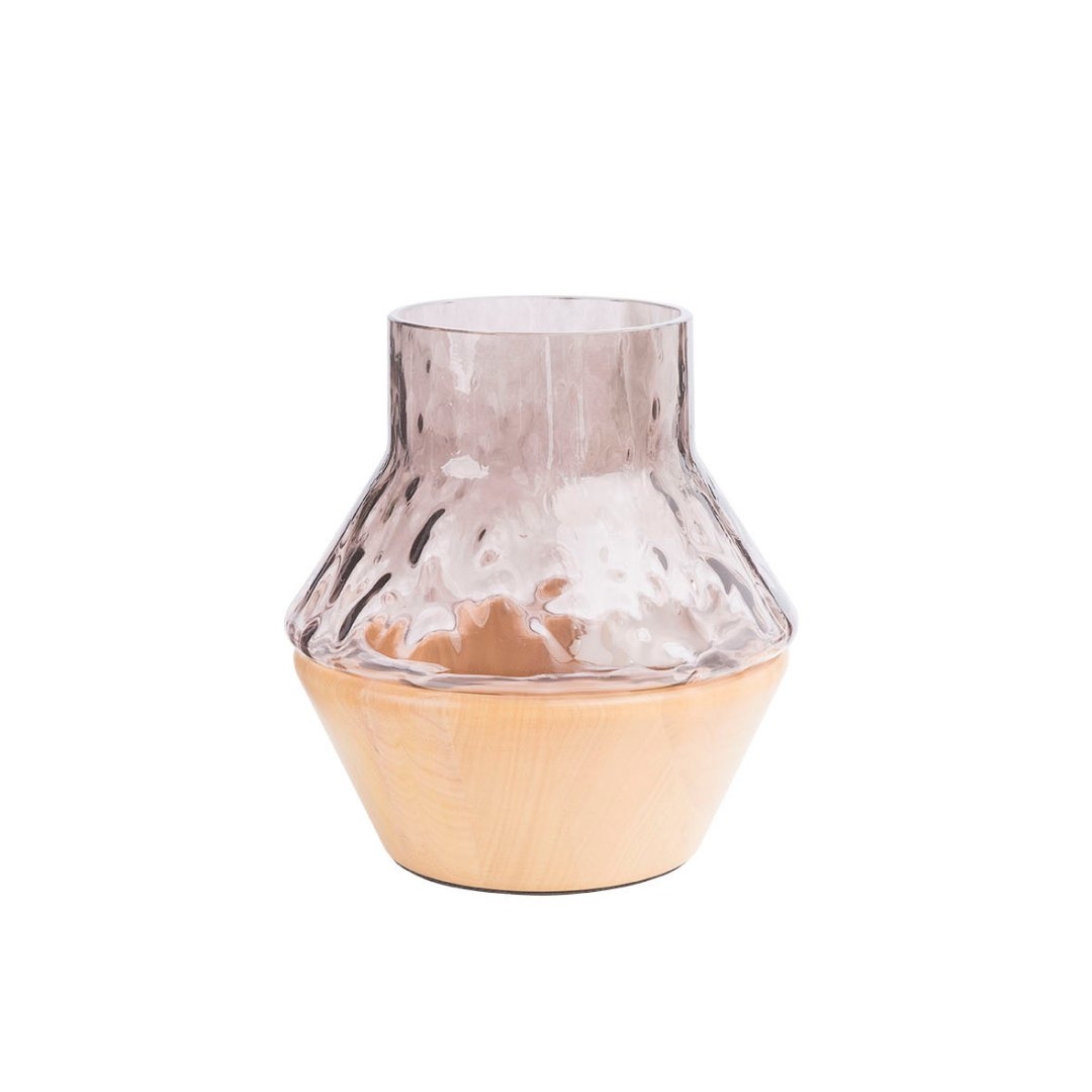 Vaso Madelustre Fusion Trapézio Fumê Martelado 3402NA/FM
