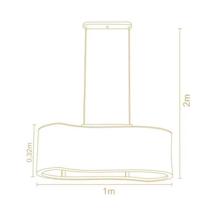Pendente Madelustre Orgânico Madeira e Palha Sintética 4L E27 1000x320mm 3413NA/87