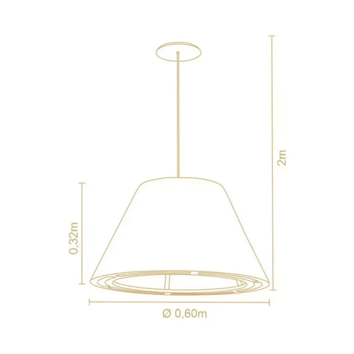 Pendente Madelustre Catedral Rio Madeira Natural e Tecido Robust 1L E27 Ø600mm 3415NA/92