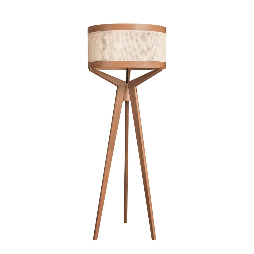 Coluna de Piso Madelustre Navi Cúpula Tela Natural 1L E27 Ø650x1700mm 2928