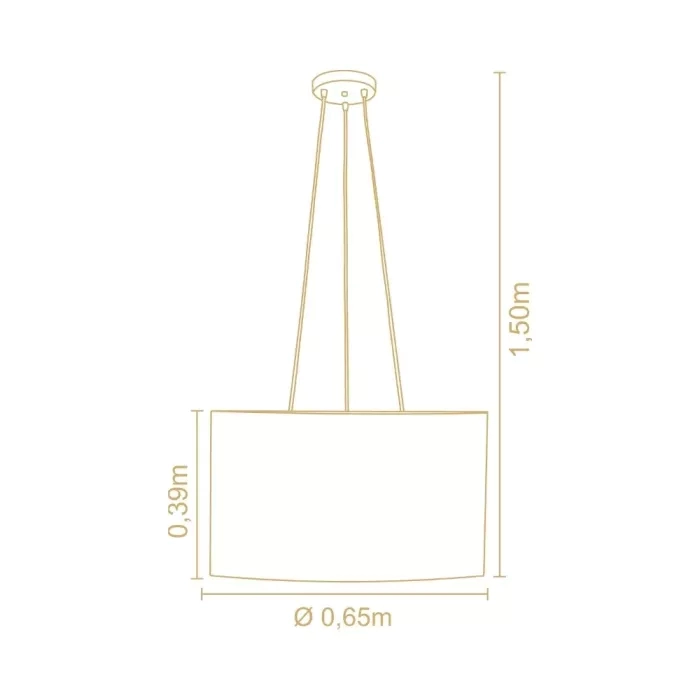 Pendente Madelustre Apollo Boucle Madeira Natural 3L E27 Ø650x390mm 3423/88