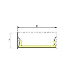 Sistema Usina Linear Sobrepor Bob (Somente Perfil) 30x13x2500mm 30860/2500