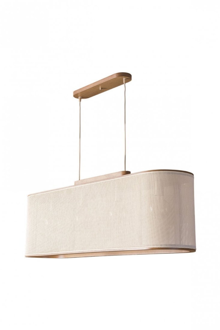 Pendente Madelustre Elíptico Madeira e Cúpula de Palha Sintética 4L E27 1050x320mm 3328