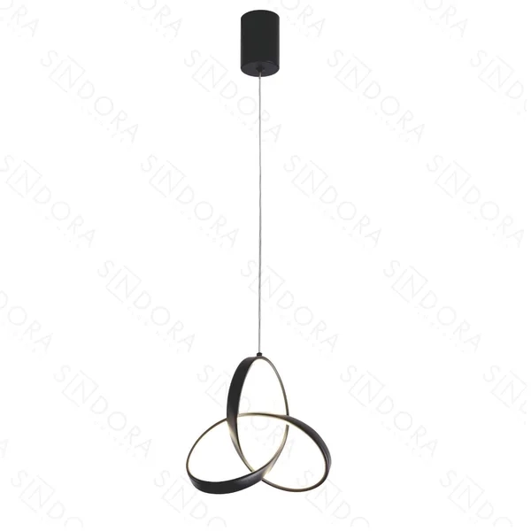 Pendente Sindora Metal Preto Silicone 20 watts 3000K Φ220mm QD05307