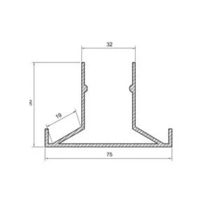 Sistema Usina Linear Sobrepor Trovão (Somente Perfil) 75x50x2000mm 30810/2000