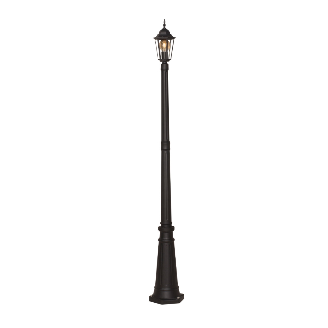 Poste Biancoluce Pequeno de Jardim Nice Alumínio Injetado e Vidro 1L E27 2000mm PC204/1