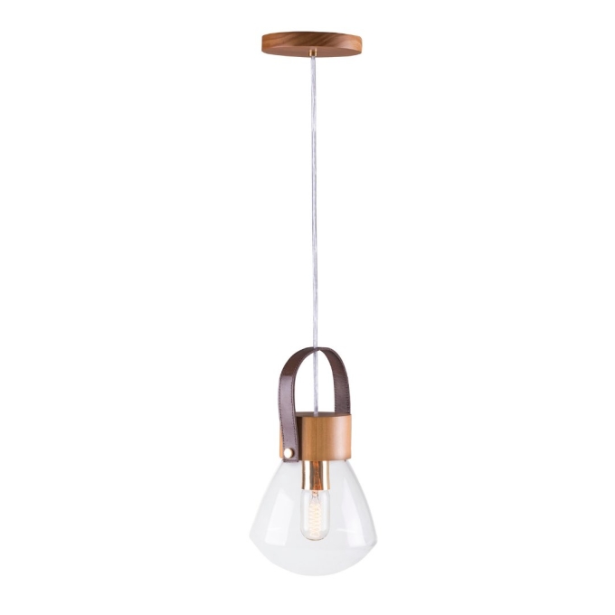 Pendente Madelustre Lampadari Pequeno Madeira Castanho 1L E27 Ø190mm 2834CT/94